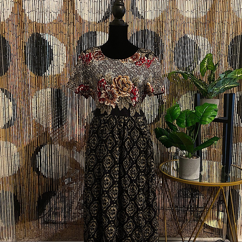 VINTAGE 90’s MIXED PATTERN DRESS